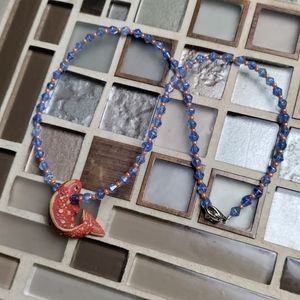 Vintage Artisan Koi Necklace